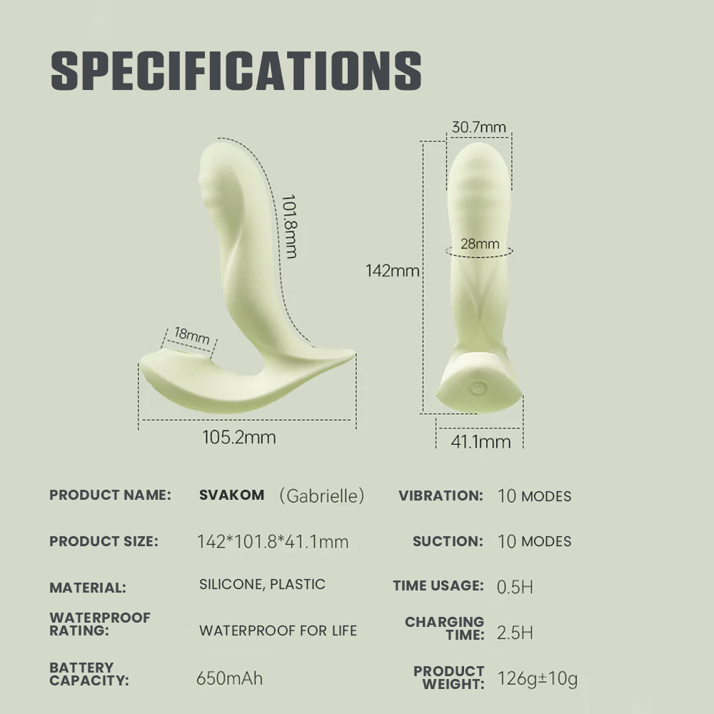 SVAKOM Gabrielle Heatable suction Pulsation Massager Dildo